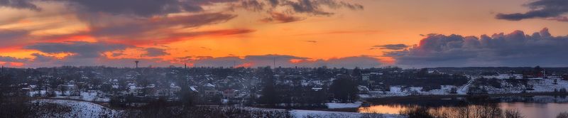 Зимний Салдус на закатеphoto preview