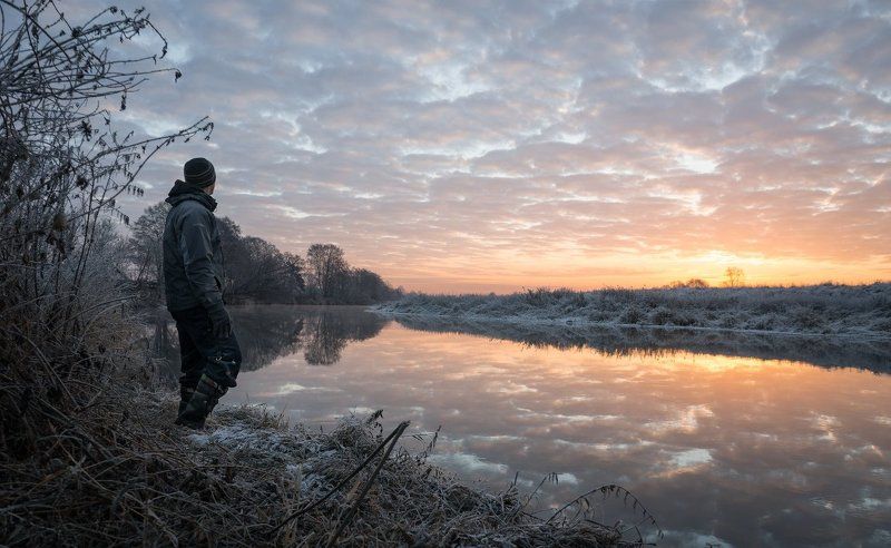Зима, Клязьма, Рассвет, Река, Утро Восхищаясь рассветомphoto preview