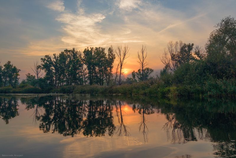 река урал, закат, вечер, оренбургская область Закат на реке Уралphoto preview