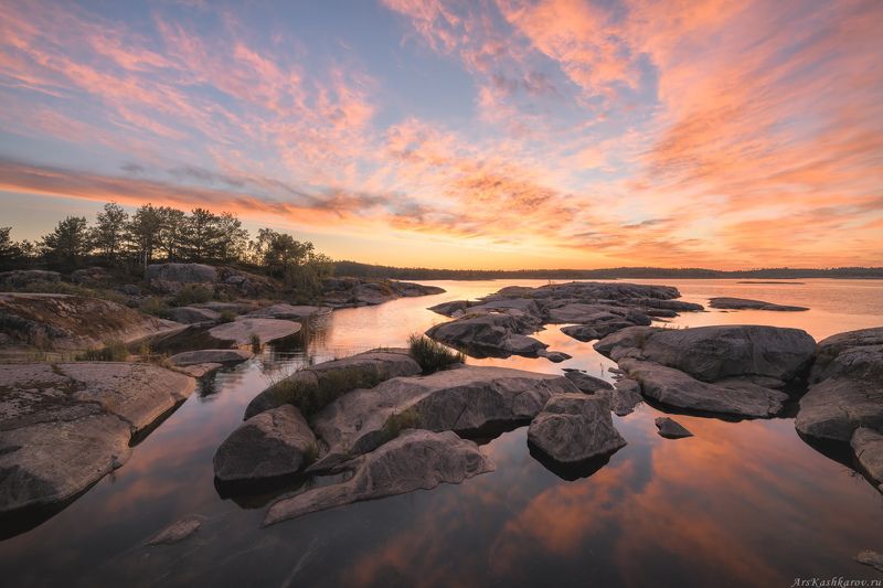 белые ночи, Карелия, шхеры, Ладога, Ладожское озеро, камни, острова \
