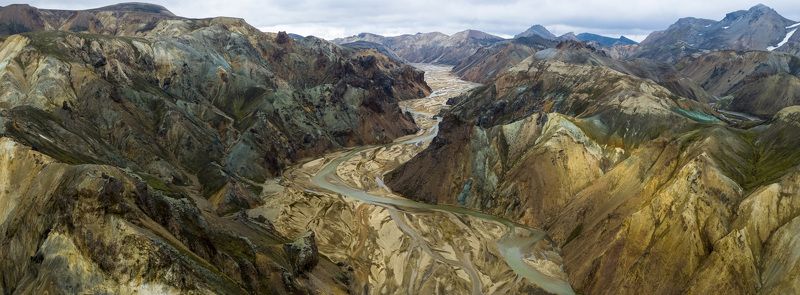 аэрофотосъёмка,пейзаж,река,landmannalaugar,pano Jökulgilphoto preview