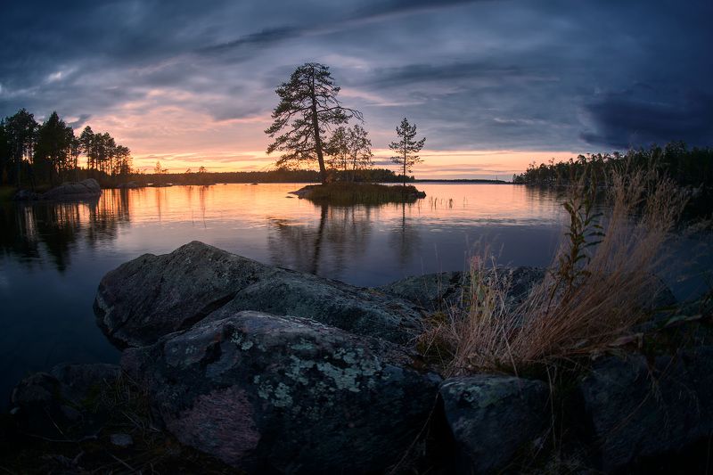 карелия, закат, остров, топозеро photo preview