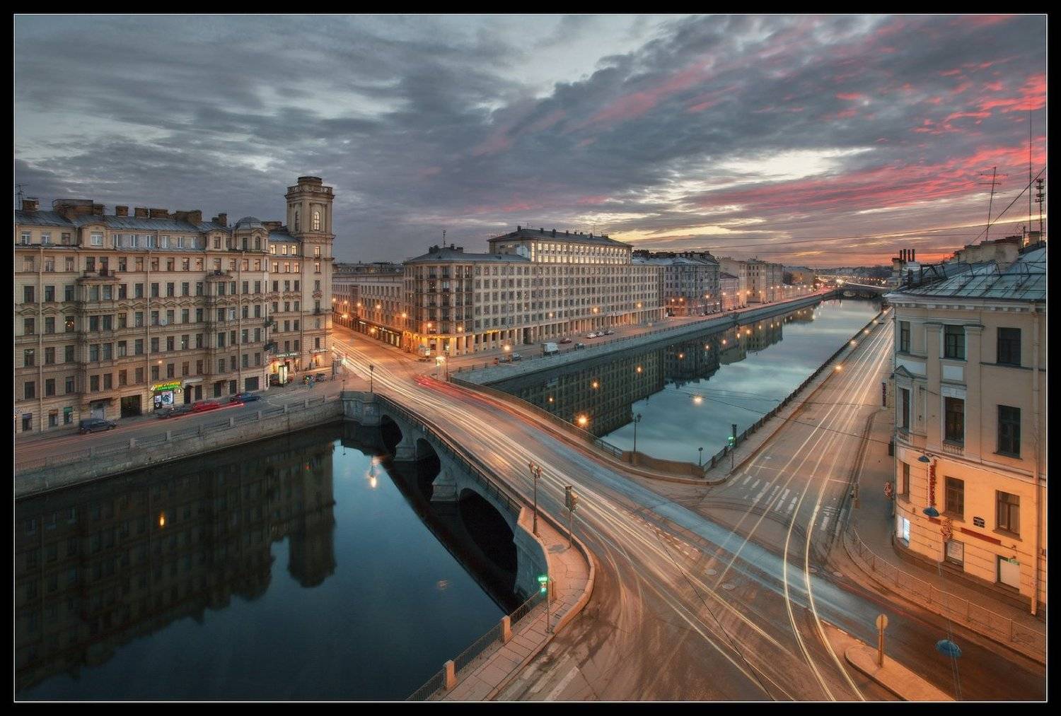 Весна, Измайловский, Мост, Петербург, Рассвет, Река, Санкт, Санкт-петербург, Фонтанка, Илья Штром