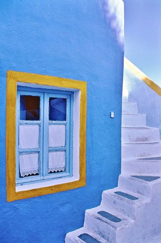Azzurro, Casa, Finestra, Giallo, Scala Architetturaphoto preview