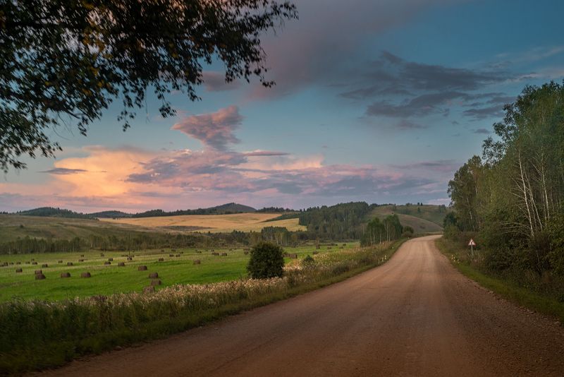 сибирь, пейзаж, поле, сено Первый день осениphoto preview