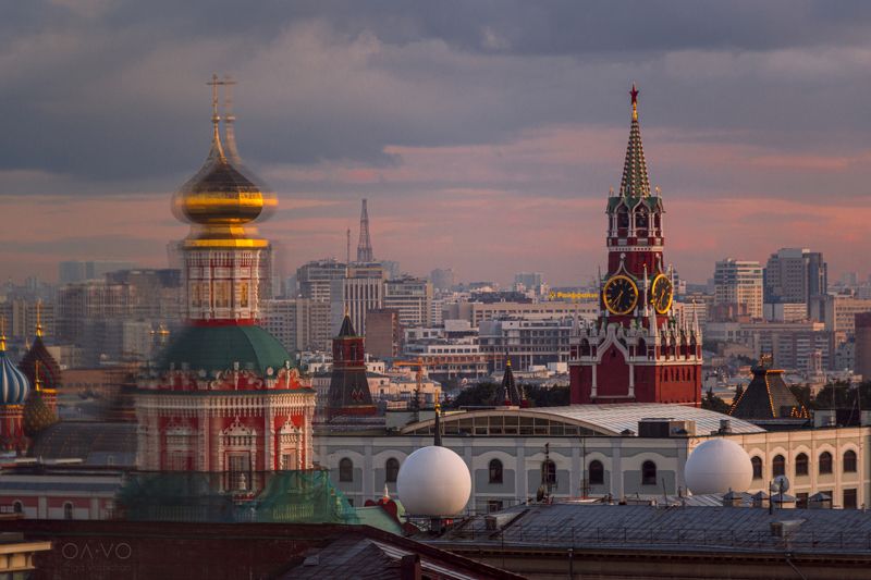 город, Москва, закат, Кремль, храм, Россия, архитектура, Moscow, sunset, Kremlin, Russia, church Звон стоитphoto preview