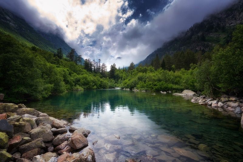 домбай  dombay бадукские озера Первое Бадукское Озеро. Домбай. Карачаево-Черкесская Республика фото превью
