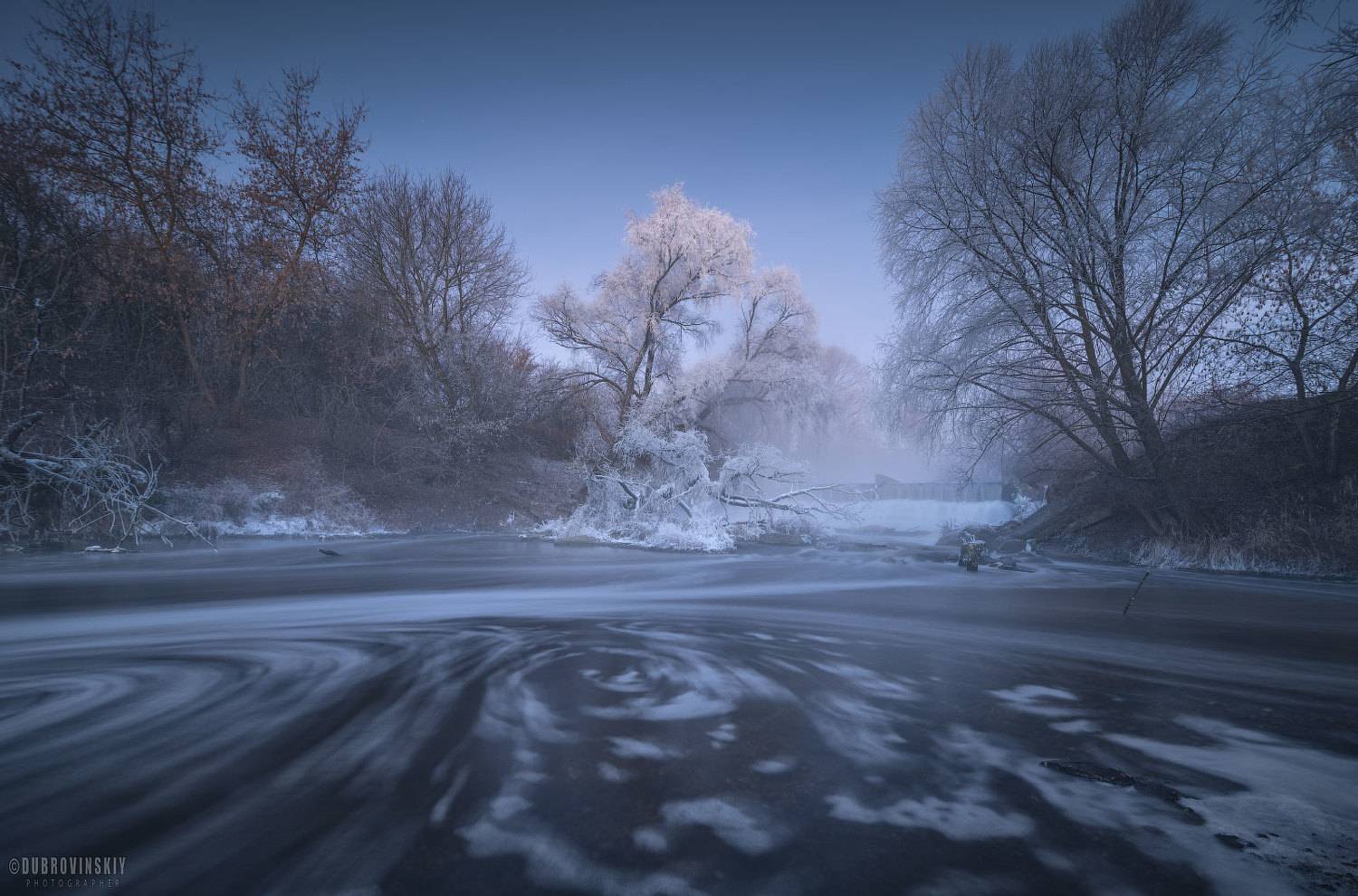 листвянка, река, мороз, иней, рязанская область, Дубровинский Михаил
