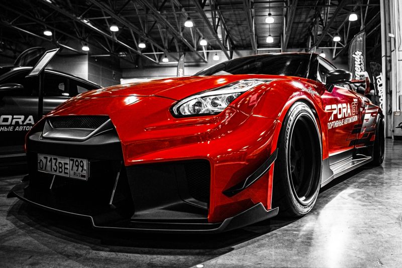 авто автомобиль машина тачка Nissan car красный спорт photo preview