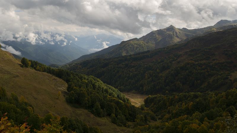пейзаж, горы, небо, облака, осень, Абхазия, Апсны, landscape, mountains, nature, clouds, autumn, Abkhazia Call of the Mountainsphoto preview