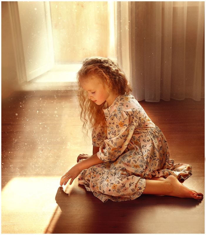 дети, девочка, утро, солнце, малышка Солнечное утроphoto preview