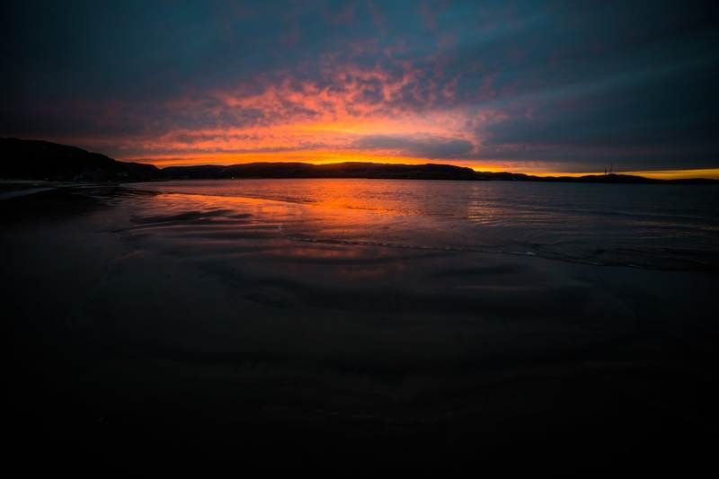 закат, море, волны, север, берег, солнце, песок Огненные краски закатаphoto preview