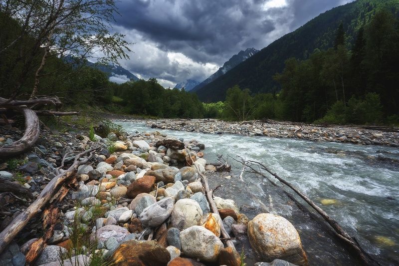 домбай dombay алибек кчр Река Алибек. Домбай. Карачаево-Черкесская Республика фото превью