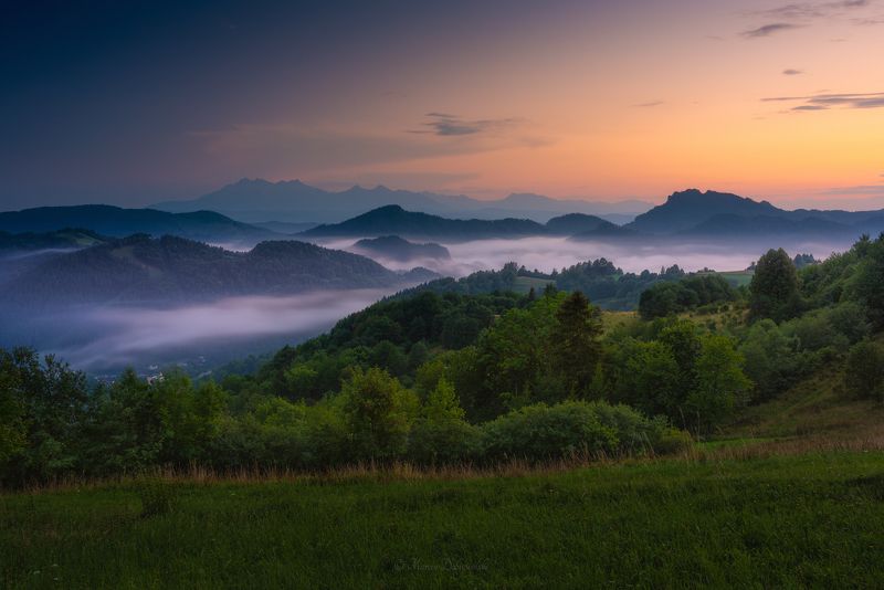 carpathians, clouds, fog, forest, idyllic, landscape, mist, mountains, mountains, cape, nikon, pieniny, sunset, tamron, tatras, tatry, trees, trzykorony, bryjarka, palenica, szafranówka When Mountains Nap, Mists Awakephoto preview