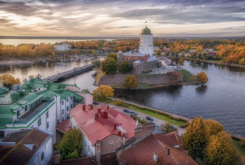 город выборг пейзаж осень аэрофотосъемка Осенний Выборг..photo preview