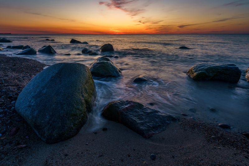 валуны, камни, закат, балтийское море *photo preview