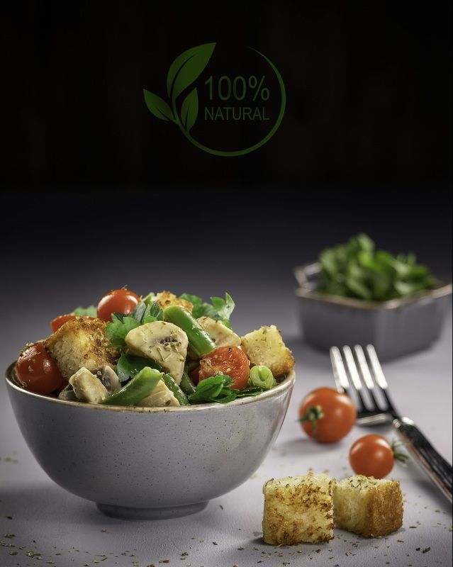 Салат, шампиньон, food, стручковая фасоль Сочность и свежестьphoto preview