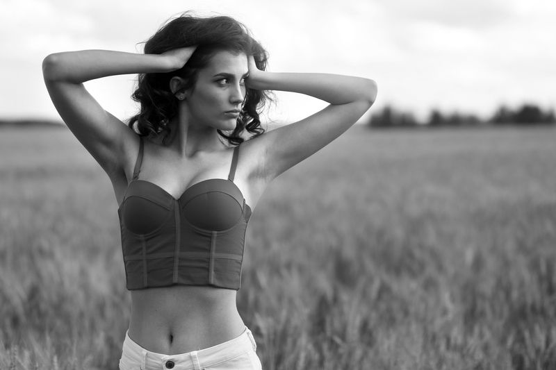 девушка, модель, лето, хлеб, поле, красивая, рожь, природа, позировать Летоphoto preview