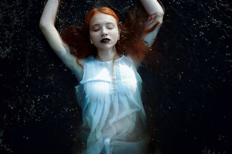 Girl, Red, Water, Вода, Девушка, Рыжая В тихом омуте..photo preview
