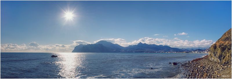 Горы, Кара-даг, Коктебель, Крым, Море, Панорама, Полдень, Черное море ...За два дня до крымской зимы...photo preview