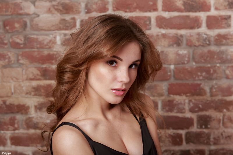 women, one person, beauty, caucasian ethnicity, adult, young adult, portrait, fashion model, brown hair, looking, fashion, looking at camera, sensuality, females, lifestyles, brick, long hair, elegance, cute, young women, Everypixel photo preview