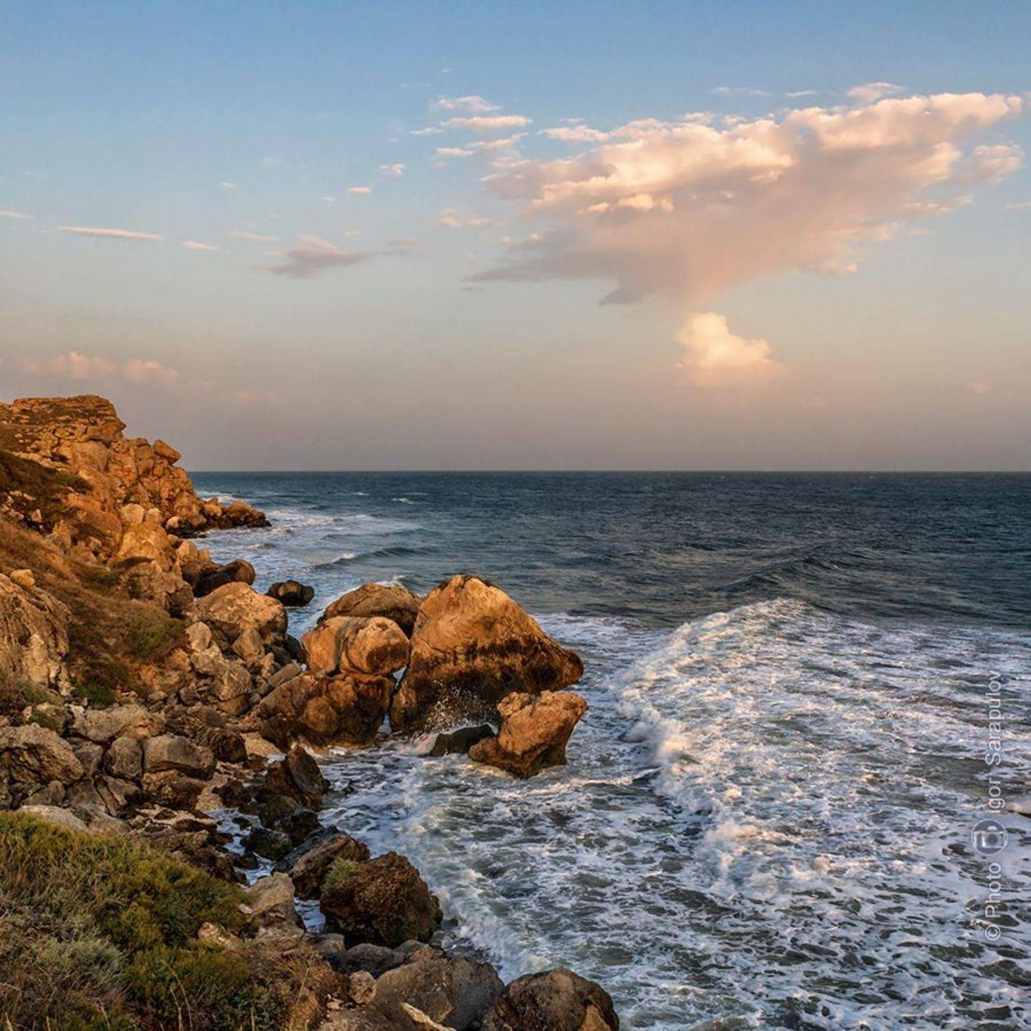 утро, путешествия, природа, прибой, пейзаж, облако, крымское побережье, крым, караларский природном парк,  береговая линия, азовское море, август, travel by car, live for the story,, Сарапулов Игорь