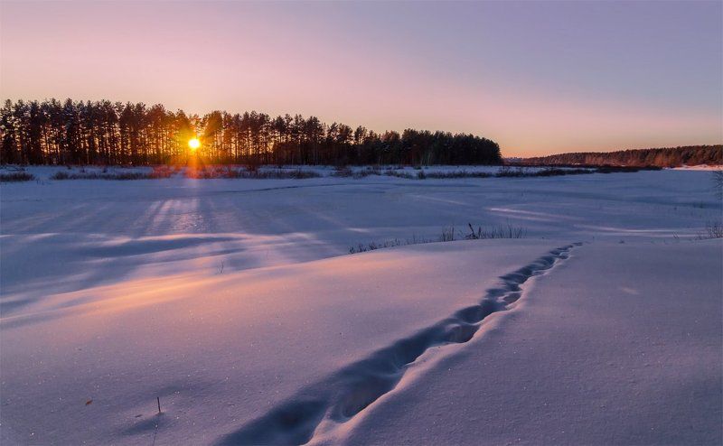Закат, Зима, Нижегородская область, Пейзаж, Природа *****photo preview