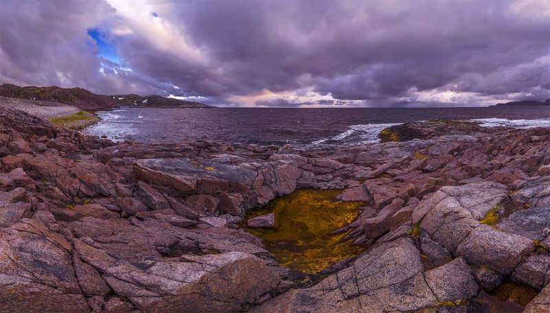 баренцево море, кольский п-ов, лето, ночь, пейзаж, природа, путешествие, север Баренцевоphoto preview