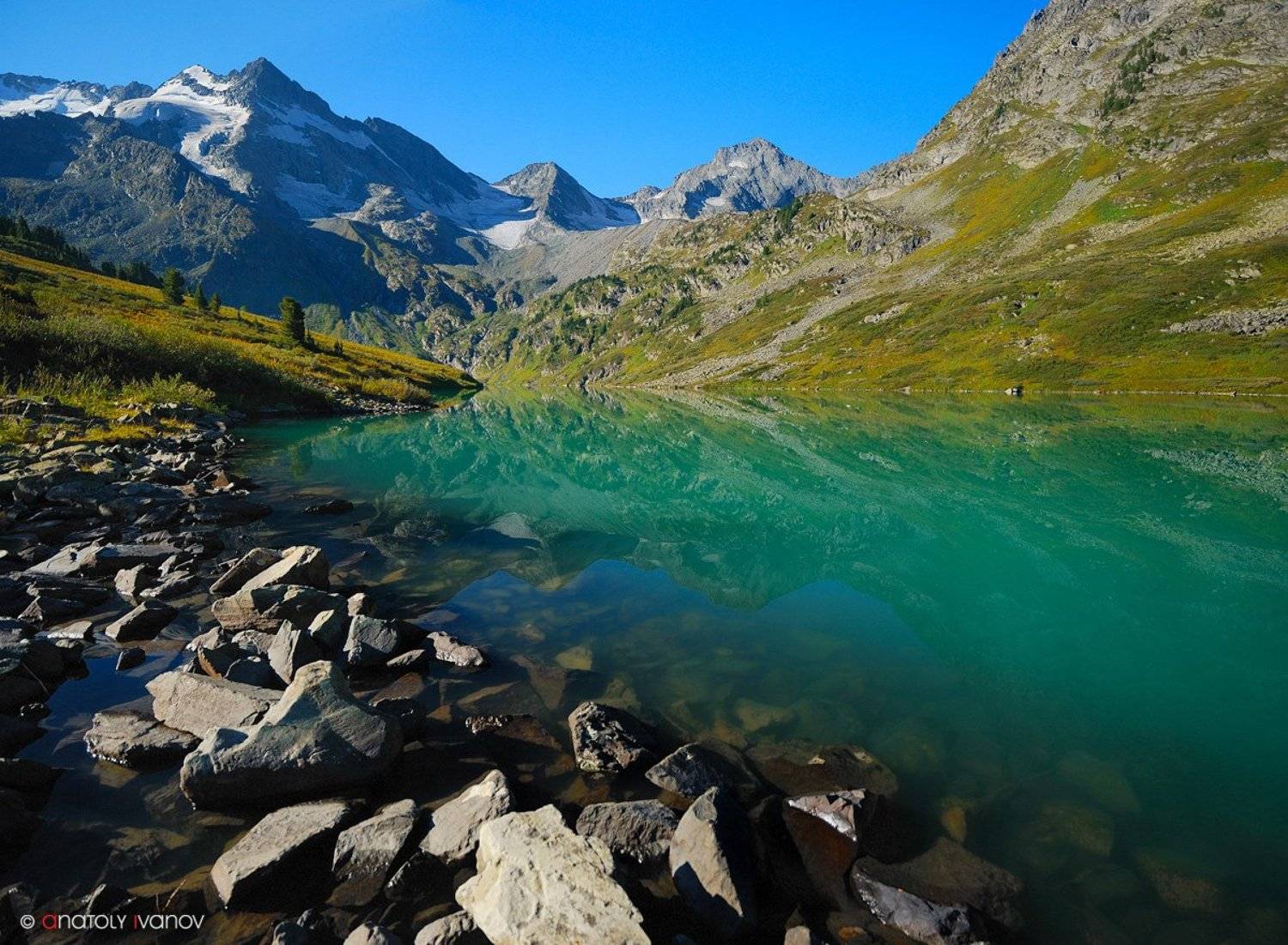 Мультинская лазурь. Автор: Анатолий Иванов Верхнее мультинское озеро, Мультинские озера, Анатолий Иванов