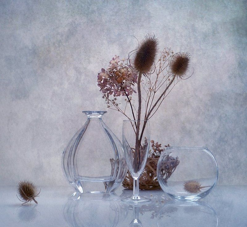 натюрморт, стекло, сухоцветы, фантазия Ноябрьphoto preview