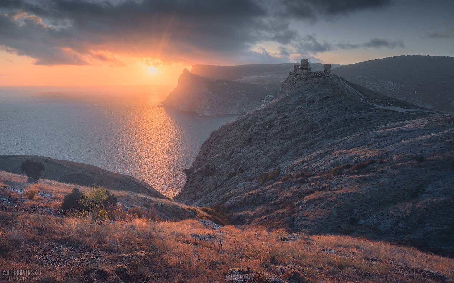крым, балаклава, крепость, чембало, закат, море, Дубровинский Михаил