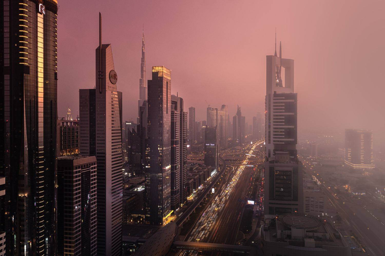 dubai, uae, street, city, urban, emirates, evening, sunset, dusk, , Roman Bevzenko