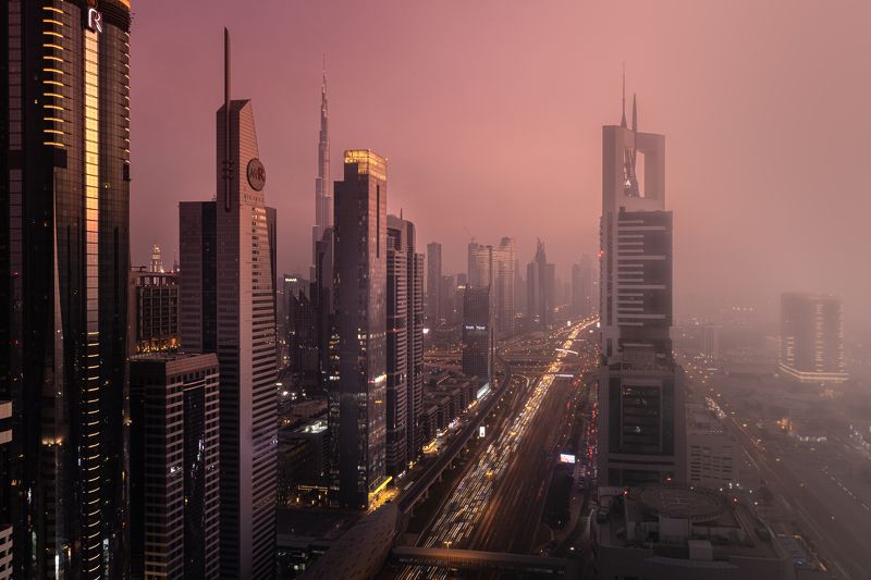 dubai, uae, street, city, urban, emirates, evening, sunset, dusk,  Dubai Streetsphoto preview