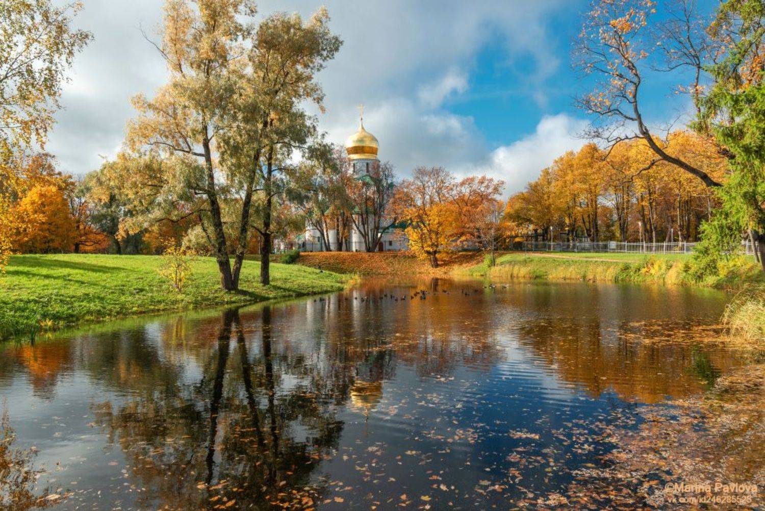 Царскосельская золотая осень. Автор: Павлова Марина город, архитектура, город пушкин, городской пейзаж, царское село, фермский парк, собор феодоровской иконы божией матери, храм, золотая осень, пригороды петербурга, nikon, Павлова Марина