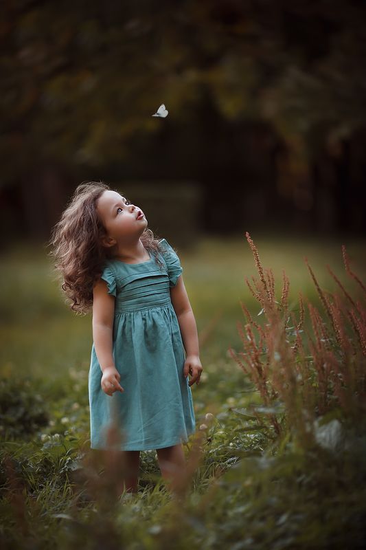 дети, ребенок, детский портрет, семейная съемка, семейный портрет, девочка, лето, на природе, эмоции охота на бабочкуphoto preview