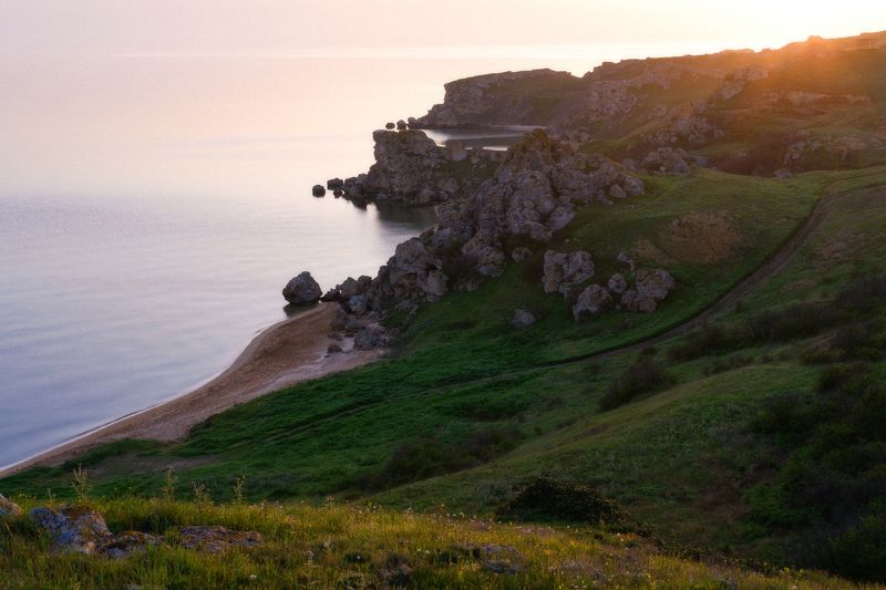 море, рассвет, пляж, утро Рассветнаяphoto preview