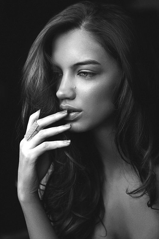 girl, portrait, canon, test, model, model test, Black and white, b&W Valeriaphoto preview