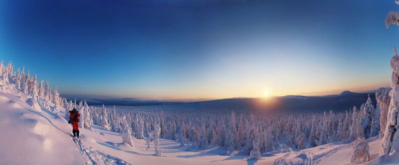 Горы, Зима, Мороз, Россия, Северный урал, Снег, Урал, Утро Примерно -38.. Восход на Северном Уралеphoto preview