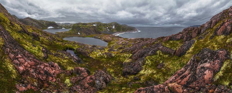 баренцево море, берег, горы, кольский п-ов, лето, панорама, пейзаж, природа, путешествие, север, туризм Териберкаphoto preview
