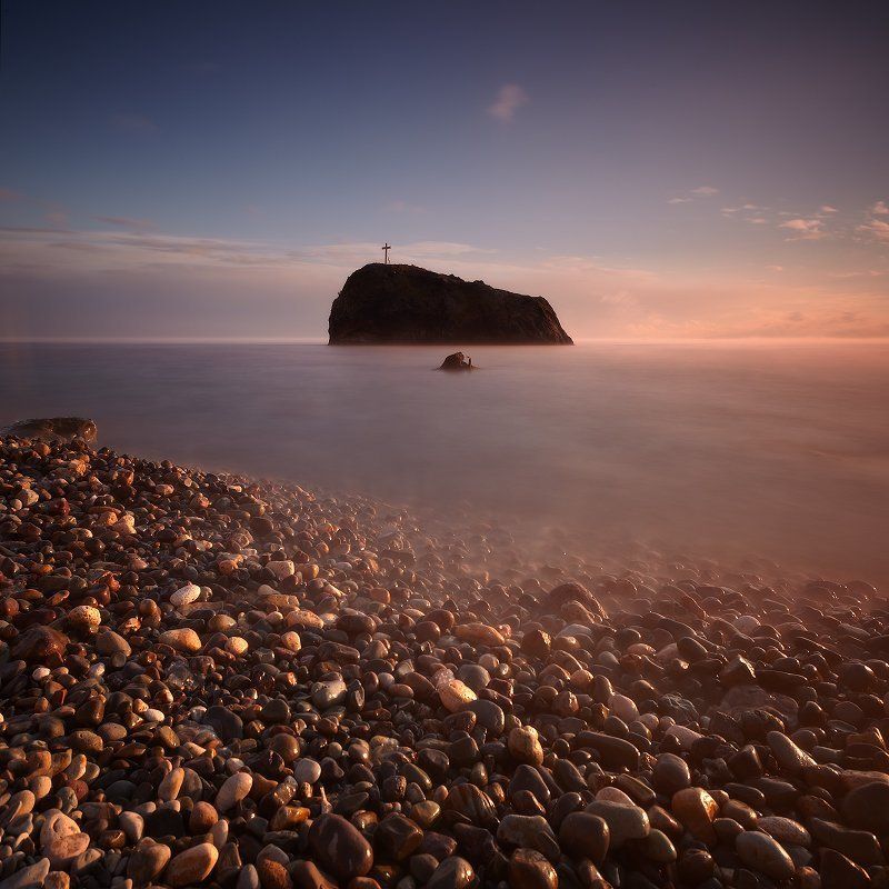 фиолент крым скала крест закат Этюд в теплых морозных тонах фото превью