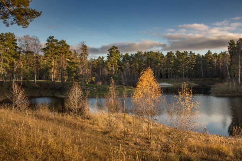 осень озеро саврасово серково ноябрь карстовое В закатных лучахphoto preview