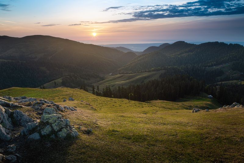 Sunset, landscapes, Georgia, mountains Sunset from Bakhmaro.photo preview