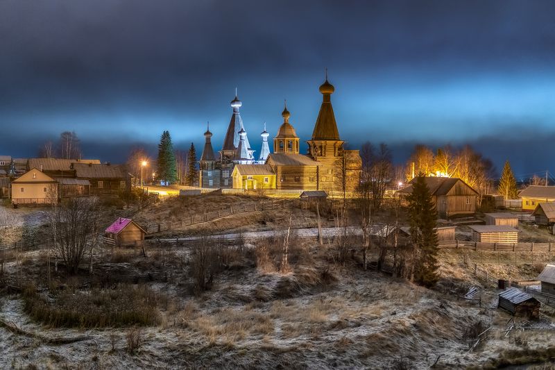 ненокса, церковь, архангельская область, ночное фото Нёноксаphoto preview