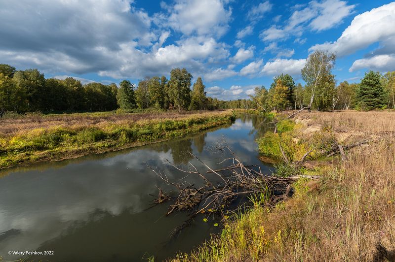 ранняя осень, сентябрь, река, солнце, облака, мещёра, рязанская область У осенней рекиphoto preview