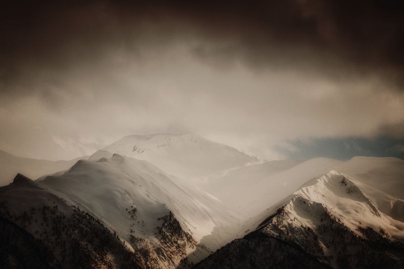 fine art photography, mountains, mood, snow, winter, georgia. landscape, nature 4257\'24.9N 4237\'57.3Ephoto preview
