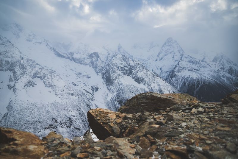 landscape, mountains, nature, gorge, dombay, snow, caucasus, winter, frozen, Предзимье.photo preview
