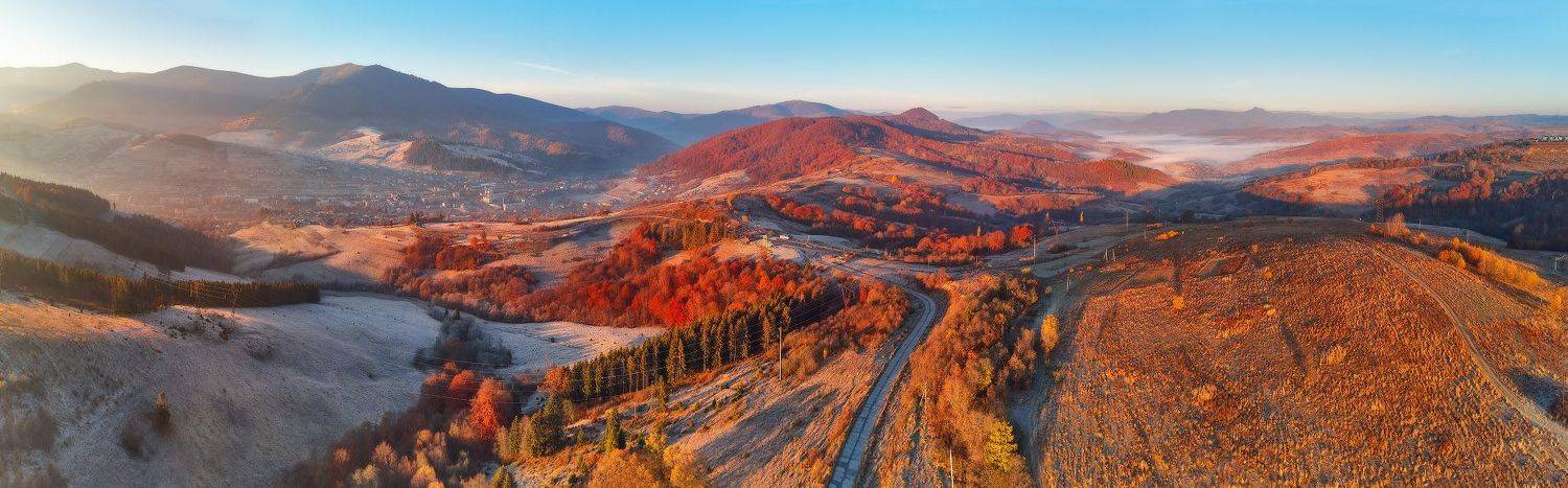 воловец, горы, карпаты, ноябрь, осень, панорама, рассвет, туман, украина, утро, Вейзе Максим