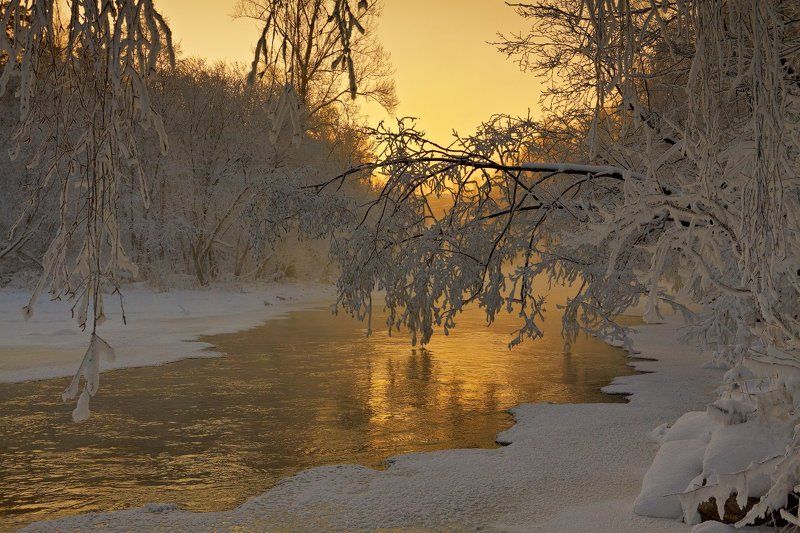 Зима, Золото, Иней, Река Золото Большой Саткиphoto preview