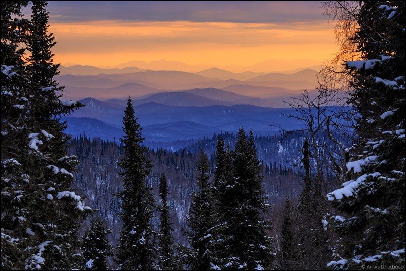 Алтай, Аня графова, Горная шория, Горы, Закат, Перевал Закатный свет открыл неведомые дали...photo preview