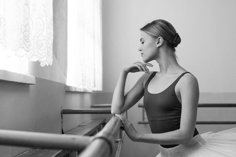 балет, балерина, девушка, портрет, фото, фотография, чб, черное, белое. Балерина Мария.photo preview